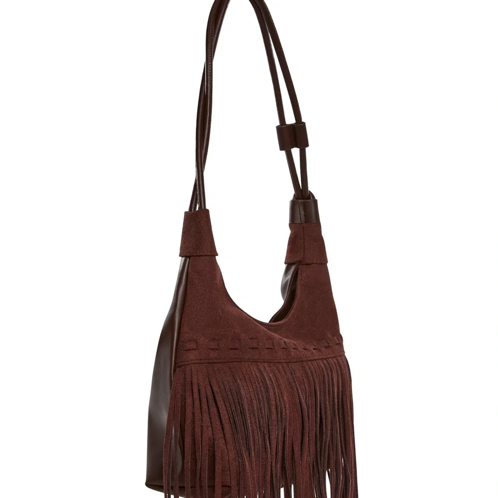 Elegant Dark Brown Leather Shoulder Bag